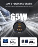 Volme Carregador de Carro USB-C 65W QC 4.0 PD 3.0
