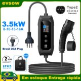 Evsow 3.5kW Carregador EV Tipo 2 (5m)