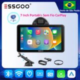 Essgoo Rádio Carro Portátil 7 polegadas Wireless CarPlay Android Auto Multimídia