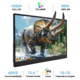 Monitor Portátil ZSUS 15 Polegadas 1080p 60Hz
