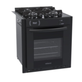 Venax Gaudi Prisma Fogão de Embutir 4 Bocas Preto Bivolt