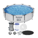 Piscina Estrutural 4678L Circular Pro Max + Filtro 110V ou 220V + Capa Bestway