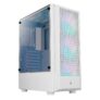 Gabinete Gamer Rise Mode Wave White Mid Tower Lateral em Vidro Fumê ARGB ATX 3 Cooler Fan Branco – RM-WA-BW-ARGB