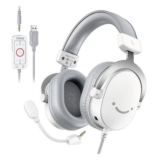 Headset Gamer Fifine H9, Som Surround 7.1, USB, Console e PC, Branco – H9W