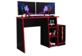Mesa Para Computador Gamer Escrivaninha 9409 Madesa – Preto/Vermelho – Lm Móveis