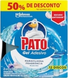 Pato Desodorizador Sanitário Gel Adesivo 2 Refis Marine 12 Discos