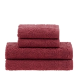 Buddemeyer Jogo De Toalhas Florentina Banho Vermelho 4 Peças