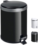 Lixeira de Pedal 5L com Aro Prata