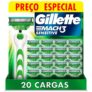 Gillette Mach3 Sensitive Carga para Aparelho de Barbear Recarregável com Aloe Vera