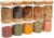 Oikos Kit 10 Potes de Vidro 250ml com Tampa de Bambu Herméticos Redondos