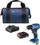 Bosch GSR18V-400B12 18V Kit de Furadeira/Parafusadeira Compacta sem Escovas de 1/2 Polegada com Bateria SlimPack de 2.0 Ah