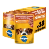 Pack Ração Úmida Pedigree Sachê Cordeiro ao Molho para Cães Adultos de Raças Pequenas 100g – 18 unidades