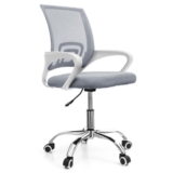 Cadeira de Escritório Secretária Base Cromada com Rodinha Fortt Lisboa Cinza – CSF02-C