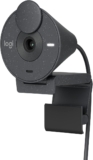 Webcam Full HD Logitech Brio 300 com Microfone com Reducao de Ruido Protecao de Privacidade Correcao Automatica de Luz e Conexao USB C Grafite