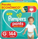 Fralda Descartável Pampers Pants Ajuste Total Tamanho G 144 Unidades