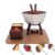 Conjunto Fondue em Cerâmica Quadrado 8 Peças 300ml Chocolate Queijo Frutas – 3 Velas