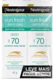 Neutrogena Sun Fresh Protetor Solar Facial Pele Oleosa FPS 70 Sem Cor Kit 2x40g