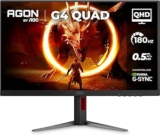 Aoc Agon Monitor Gamer 27″ Qhd 180Hz 0.5Ms Ips Hdr10