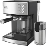 Oster Kit Cafeteira Nova Primalatte Inox e Moedor de Café Elétrico Inox 220V