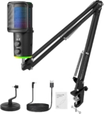 Microfone Condensador USB com Arm e RGB SU9