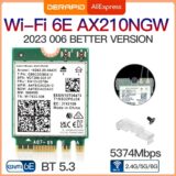 Cartão Wi-Fi sem fio de banda dupla, WiFi6E, AX210