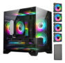 Gabinete Pc Gamer Com 4 Fans Rgb Inclusas Micro Mini Atx