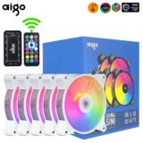 Kit 5 fans Aigo AR12 ARGB + Controladora