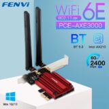 Placa de Rede WiFi 6E AX210 + Bluetooth 5.3, PCI-E