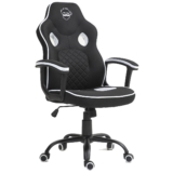 Ninja Kaeru Cadeira Gamer Tecido Preto e Branco