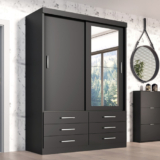 Guarda Roupa Solteiro Capri 2 Portas 6 Gavetas com Espelho