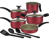 Jogo de Panelas Antiaderente Cereja 8 Peças com Tampa de Vidro