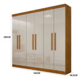 Guarda-roupa Casal Malibu 6 Pt Imbuia E Off White