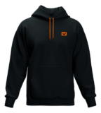 Moletom Capuz Liso Cordão Laranja Canguru