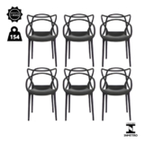 Kit 6 Cadeiras Allegra Master Empilhável Polipropileno WAW