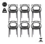 Kit 6 Cadeiras Allegra Master Empilhável Polipropileno WAW