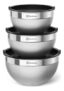 Conjunto com 3 Bowls Tigelas Inox e Tampa Plástica Electrolux