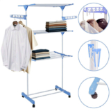 Kontuz Varal de Chão 3 Andares Dobrável Azul 170cm