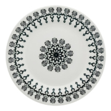 Biona Conjunto 6 Pratos Rasos Donna Folk 24cm Off White e Preto
