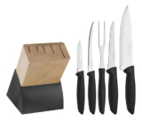 Tramontina Plenus Facas Inox com Suporte de Madeira Cor Preto