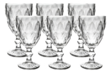 Jogo de  6 Taças Diamante de Vidro  260 ml