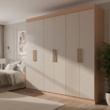 Bartira Guarda-roupa Casal Ville 6 Portas 2 Gavetas Avelã/Cappuccino