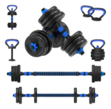 Halteres Kettlebell Barbell Regulável Kit 17 Peças até 10kg