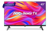 Smart TV 43″ FULL HD AOC Roku TV 43S5045/78G HDMI 1 USB Wifi