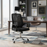 Cadeira de Escritório Executiva Giratória Pelegrin PEL-501 Tela Mesh Preta