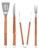 Kit Churrasco Aço Inox com Cabo de Madeira 4 Peças Cinza