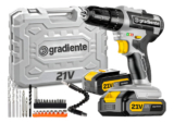 Gradiente Parafusadeira Furadeira de Impacto GPB21VX 21V 2 Baterias