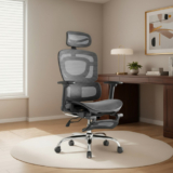 LuvinCo Mônaco BT07 Cadeira Ergonômica Malha Respirável Apoio Para Pés