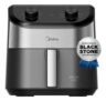 Midea Widemax Air Fryer 4,5L 1500W Interior Alumínio