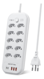 Filtro de Linha 10 Tomadas 3 USB Bivolt PD