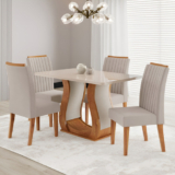 Viero Conjunto de Jantar Inspirare Mesa Retangular Vidro 120×80,7cm e 4 Cadeiras